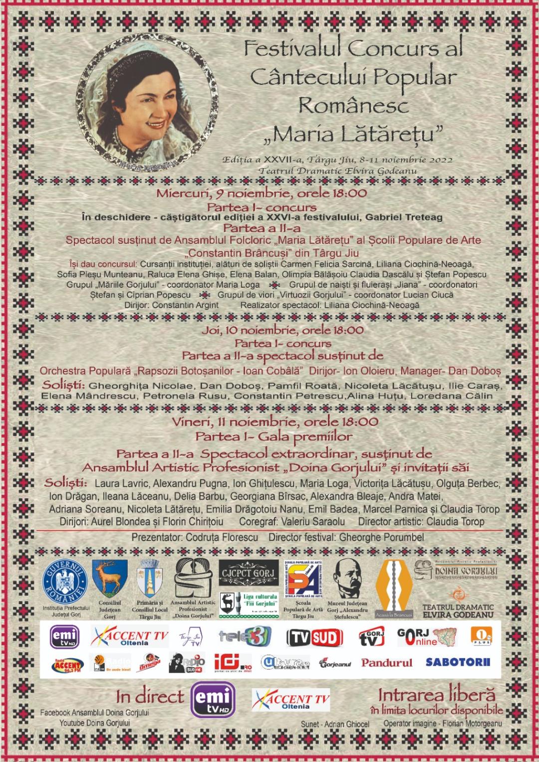 Festivalului Concurs al Cântecului Popular Românesc „Maria Lătărețu” – ediția XXVII