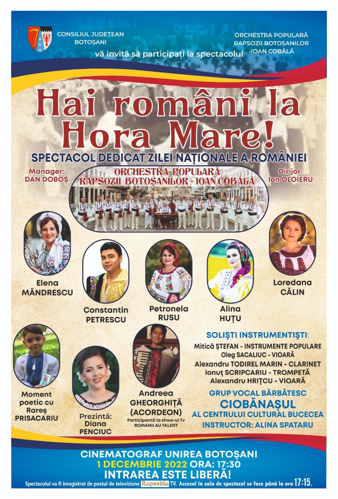 Concert extraordinar: Hai români la Hora Mare!